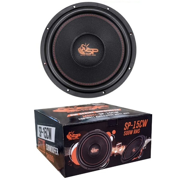 "1 SP Audio SP-15CW Subwoofer 15\" Doppelte Spule 2+2 Ohm 500 Watt RMS Auto Koffer"-image
