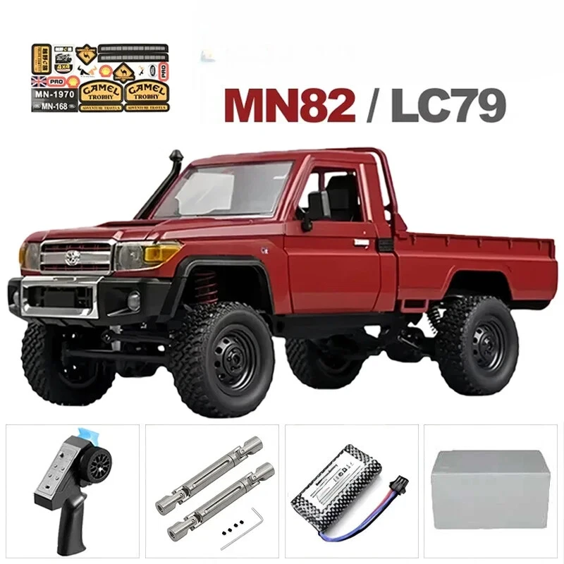 1:12 Retro Rc Car with LED Light Simulation 4WD Remote Control Pickup Model Toys - Image 3 of 4
