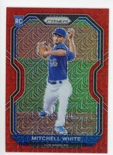 Mitch Mitchell White 2021 Panini Prizm Tier II Rookie RC Red Mojo Prizm #056/149