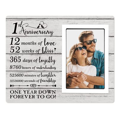 1st Anniversary Picture Frame Wedding Gift for Couple Him Her