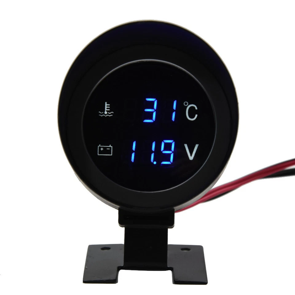Voltímetro medidor digital de temperatura da água para carro automático 2 em 1 com adaptador de 40 mm - Imagem 3 de 4
