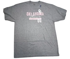 J America Mens Womens Unisex Oklahoma Sooners OU Gray Pink Shirt New S, XL