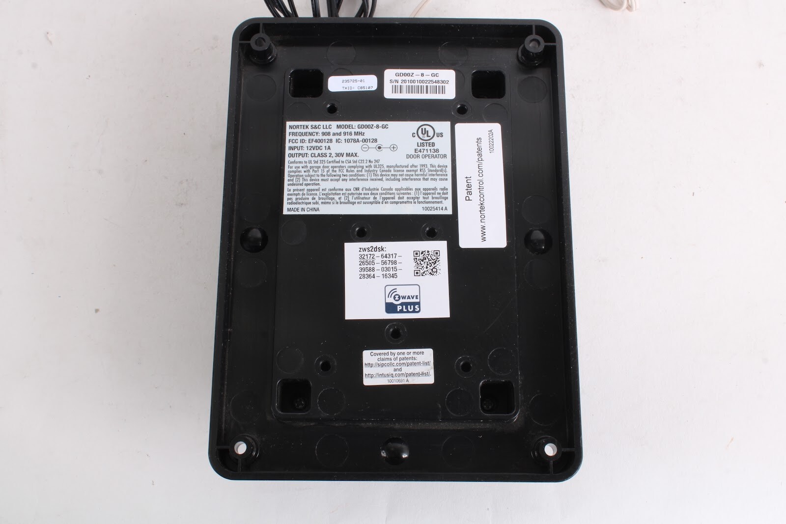 GoContro GD00Z8GCl Z Wave Plus Garage Door Opener Remote Controller