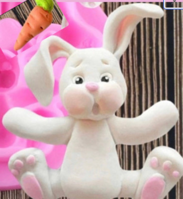 3D RABBIT Easter Bunny Silicone Mould Fondant Cake Molds Cupcake Tools Confeitar