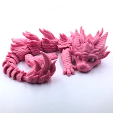 3D Printed Cute Pink Baby Dragon Mystical Matte Articulating 11.2 Inch US Made
