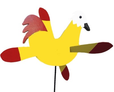 YELLOW CHICKEN WIND SPINNER - Amish Whirlybird Weather Resistant Whirligig USA