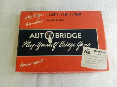 Vintage AUTO BRIDGE Play Yourself Bridge Game & Basic Coursebook w/ Box Rare 