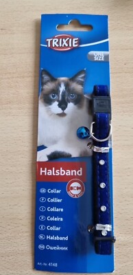 Trixie Katzenhalsband mit Strassbesatz, Samt Blau