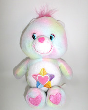 Vintage Care Bears True Heart Plush Pastel Tie Dye Dated 2004 TCFC Play Along