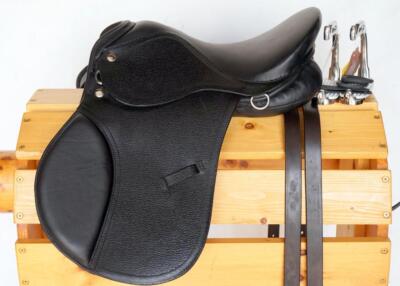 13'' BLACk MiNi PoNy EngLish SaddLe HuNt JuMp ALl PurPoSe Option for 3Pc Pk