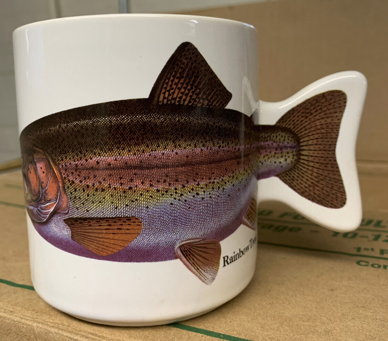 Rainbow Trout Mug by Salamander 1990 Colorful Unique great for DAD