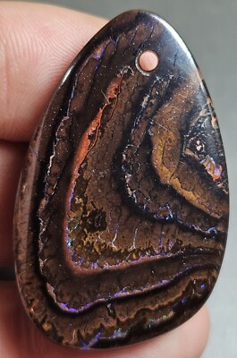 Boulder Opal Polished Drilled Pendant Yowah Purple Matrix Jewellery 59.6 Carats