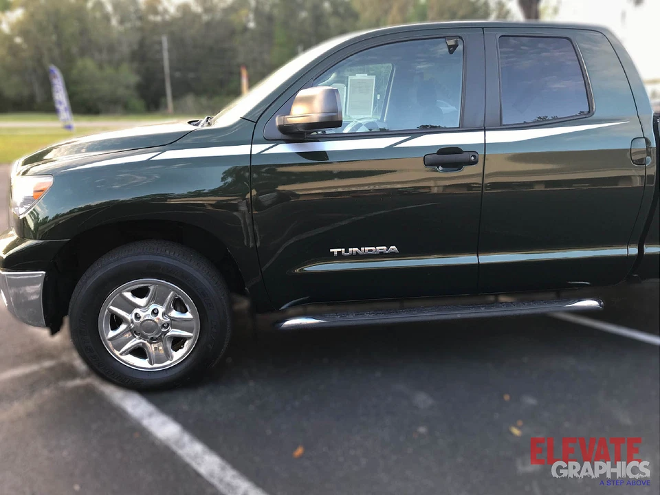 Calcomanías adhesivas de vinilo con gráficos de aguijón lateral a rayas para Toyota Tundra 2007-2021 Foto 4 de 4