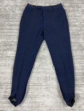 Vintage Edelweiss Ski Pants Womens Small Blue Wool Bib Snow Winter Stirrup