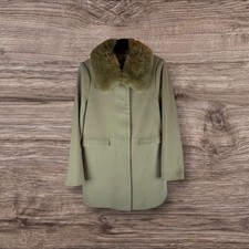 Louche Rhonwen Faux Fur Collar Overcoat Nude Beige Uk 16 Xl