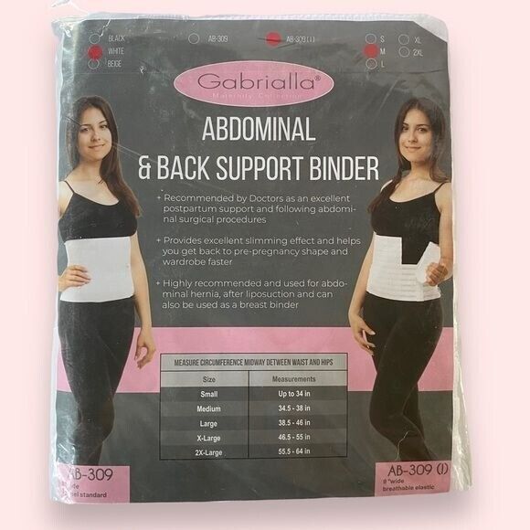 NWT Gabrialla Abdominal & Back Support Binder Postpartum Post-Surgery SZ M  AB309