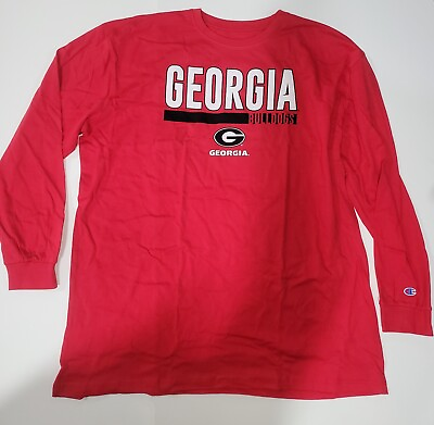#ad Georgia Bulldogs Champion 3XLT Big amp; Tall Long Sleeve Genuine College Product $17.95