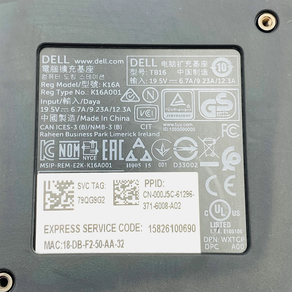 Dell USB-C Thunderbolt Dock Station for Latitude 7420/2-in-1 7480 w/ 130W PSU - Image 3 of 4