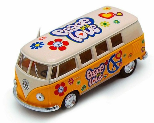 1962 Volkswagen Classical Bus, VW, Peace Love, Diecast Model Toy Car, 5'', 1:32 - Picture 5 of 20