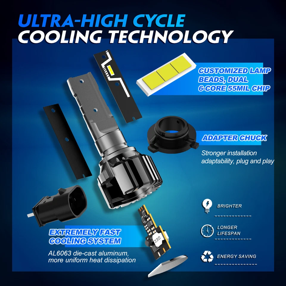 Комплект из 4 светодиодных ламп дальнего и ближнего света для Toyota RAV4 2013 2014 2015 годов выпуска 9005 - Изображение 3 из 4