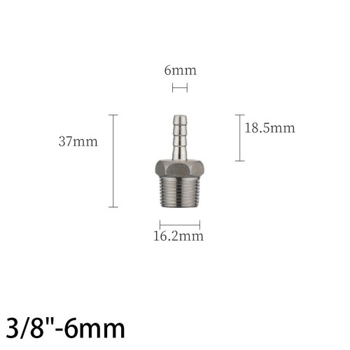 Stainless Steel Male Thread Fitting Straight Barb Hose Tail Connector 6mm~50mm - Picture 21 of 58