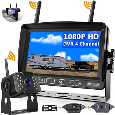 Wireless Backup Camera, DOUXURY IP69 Waterproof 170° Wide View Angle HD 108