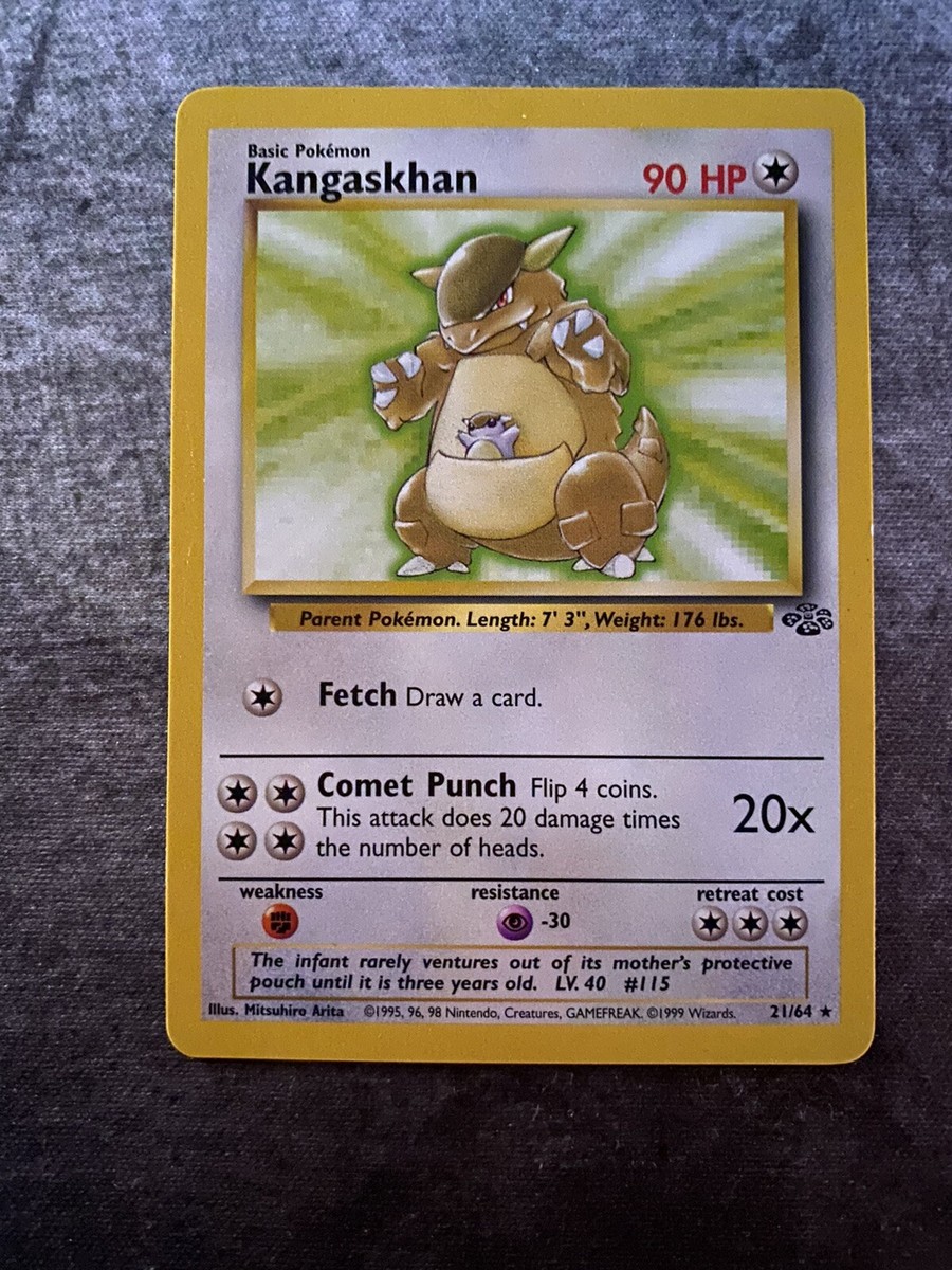 1995 POKEMON 1st Edition Kangaskhan Pokmon Card 21/64 FREE SHIPPING 1995 POKEMON 1st Edition Kangaskhan Pokmon Card 21/64 FREE SHIPPING