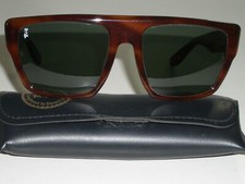 VINTAGE B L RAY-BAN SHINY THICK ACETATE TORT G15-UV CRYSTAL DRIFTER SUNGLASSES