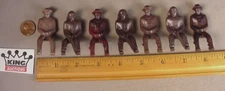 1950's REL 7 Cowboys hard plastic figures Wagon Stagecoach  Western playset toys