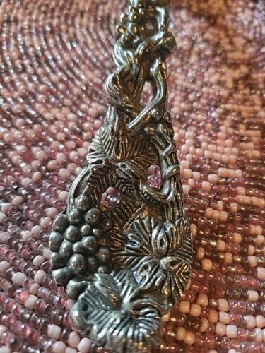 Vintage Godinger Grape & Floral Silverplate Server Spoon & Fork Set - Picture 2 of 7