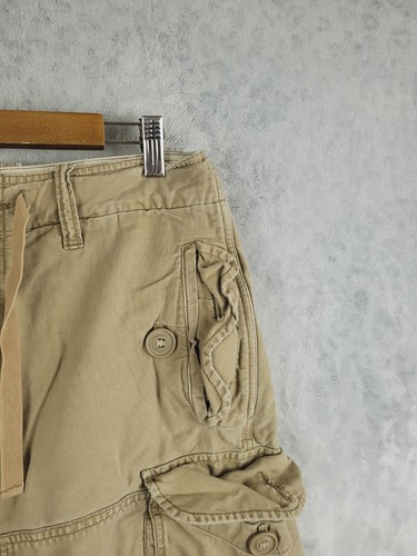 American Eagle Outfitters Cargo Shorts Men Size 32 Beige Y2K Drawstring Classic - 第 3/12 張圖片