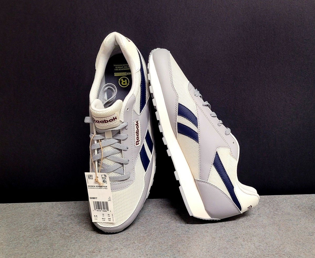 NEW Reebok Rewind Run Mens Size 11 Chalk Navy Blue Burgundy  display picture 2