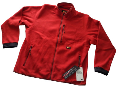 REI Orange Red Cascade Trailsmith Polartec Fleece Full Zip Jacket XL New!