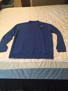 PEBBLE BEACH LONG SLEEVE SHIRT/PULLOVER-BLUE-MEDIUM-100% POLYESTER-NEW WITH TAGS
