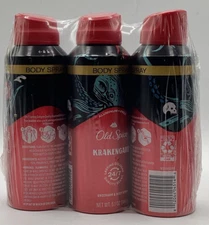 Old Spice Aluminum Free  Spray for Men, Krakengard, 5.1 Oz New 3 PACK