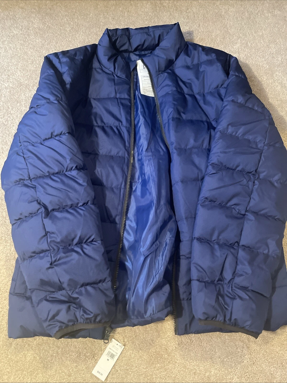 GAP ColdControl Blue Puffer Jacket Quilted Water Resistant Lightweight Medium M