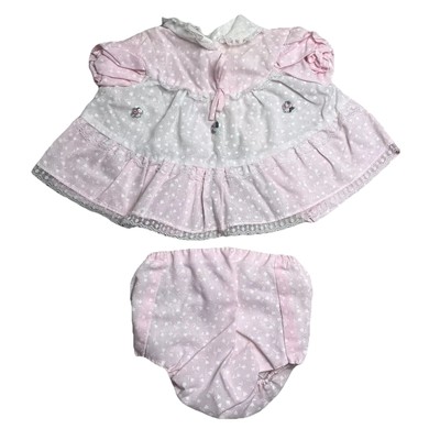 Vintage Outfit Baby Girl Infant Size 0-6 Month Pink Floral Bloomers ...