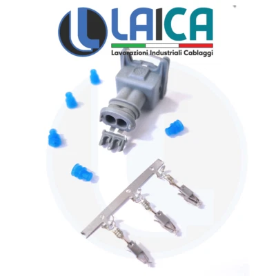 AMP - TE CONNECTIVITY CONNETTORE 2 POLI VIE JPT AMP TENUTA STAGNA PER INIETTORE AUTO MOTO FEMMINA 1PZ