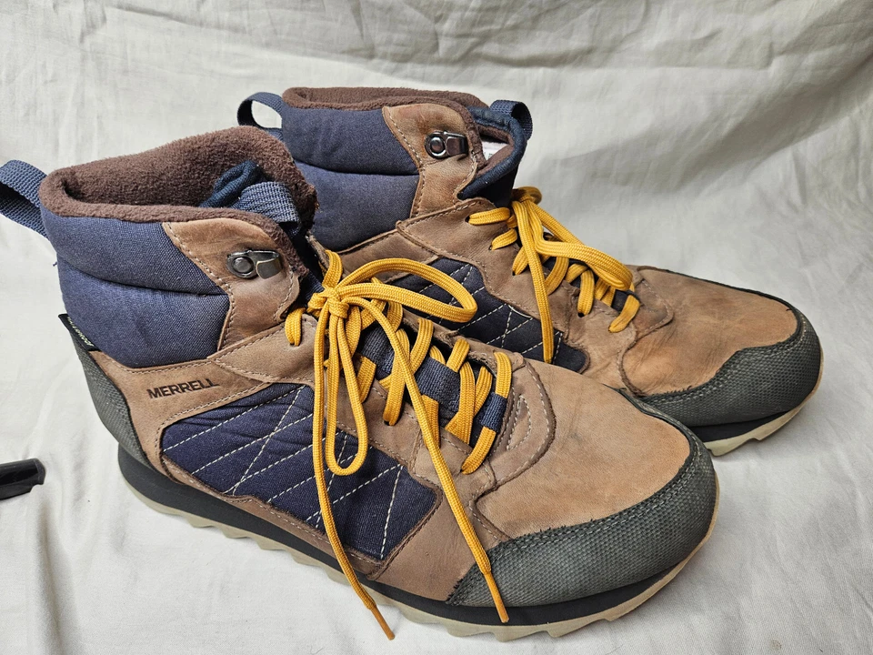 Merrell Alpine Zapatilla Mid Polar Botas Para Hombres 10.5 Impermeables Marrón Forrado de Vellón Foto 2 de 4