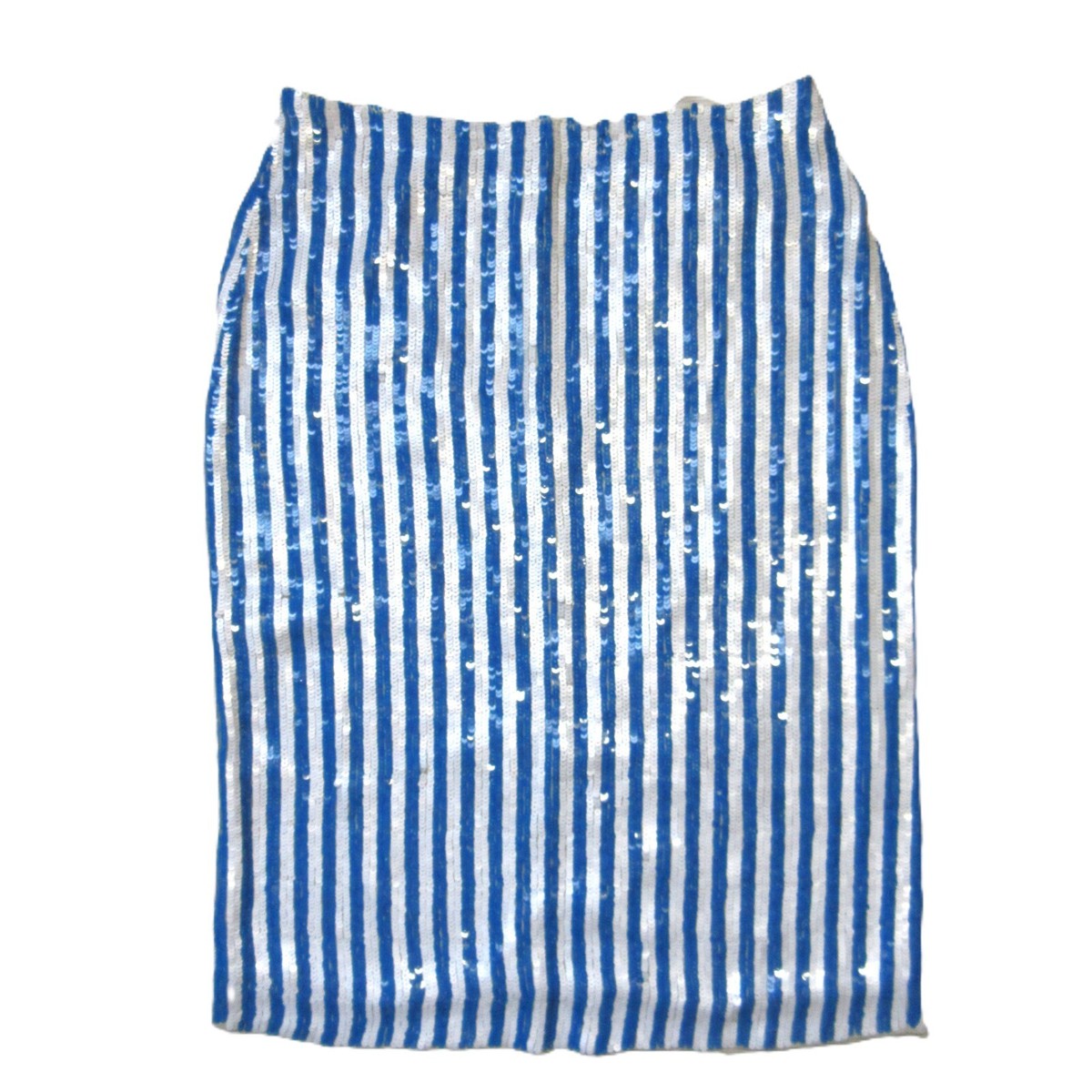 NWT Collection Striped Pencil in Classic Blue White Sequin Skirt  $490