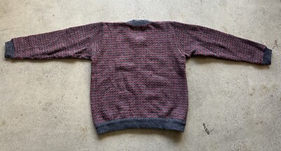 Vintage 80s L.L. Bean Wool Birdseye Heart Fisheye Norwegian Knit