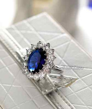 Super Fashion Beautiful Royal Silver Sapphire/Cubic Zirconia Ring 8.5