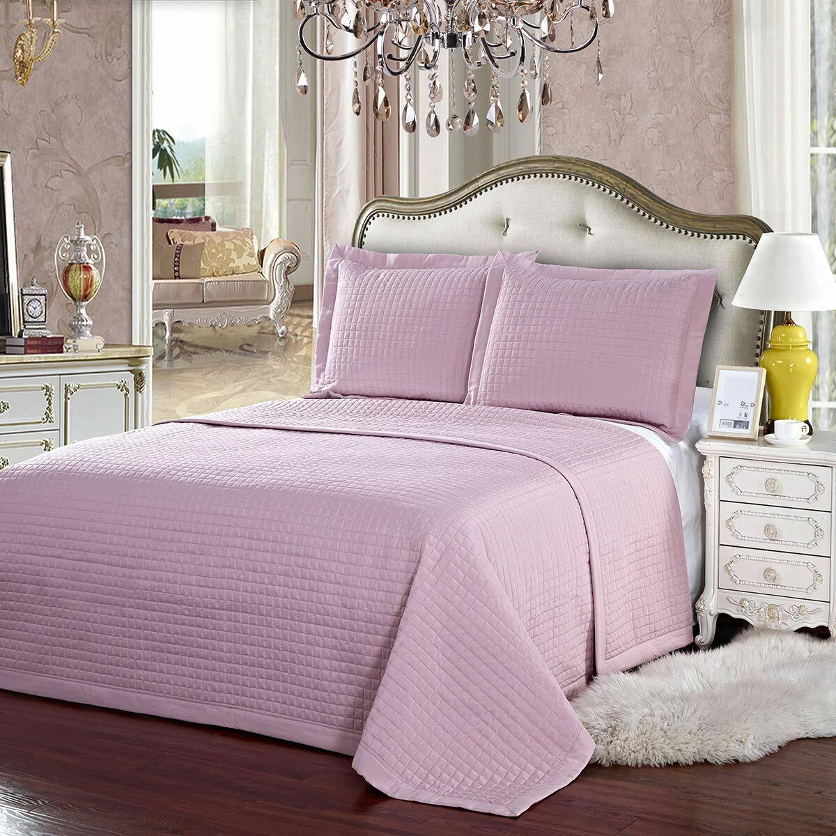 Copriletto Luxury Royal Hotel 3 Pezzi In Microfibra A Quadri | Full/Queen, 1 Copriletto + 2 Federe 50x66 Cm, Poliestere - 2