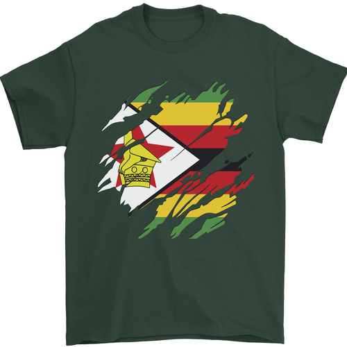 Torn Zimbabwe Flag Zimbabwean Day Football Mens T-Shirt 100% Cotton - Picture 88 of 105