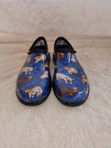 Sloggers Garden And Rain Slip On Shoes Cow Design Size 8 New No Tags