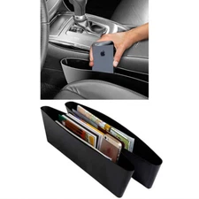 2 Pc Console Filler Seat Catcher Box Caddy Car Organizer Gap Slit Pocket Storage