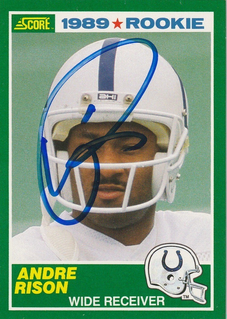 ANDRE RISON INDIANAPOLIS COLTS SIGNED 1989 SCORE CARD #272 