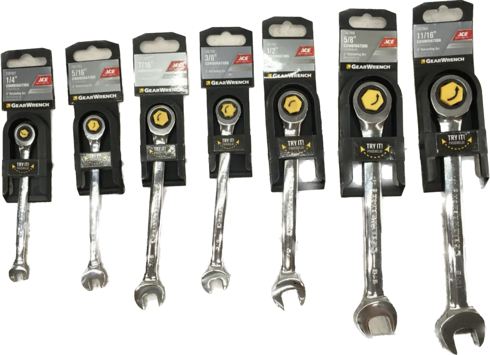 Ace GearWrench Professional SAE or Metric Ratcheting Combination Wrench