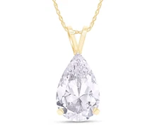 2.51 Ct EGl Certified F-G SI Diamond Solitaire Pendant Necklace 14K YG Lab Grown