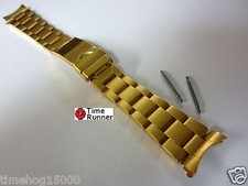 Oyster Style Solid Gold Tone Men  s Watch Band Bracelet 20 mm